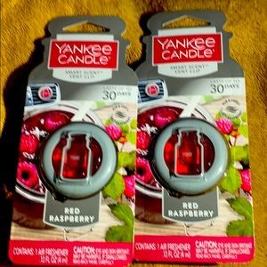 Yankee candle car vent clip red raspberry lot of 2